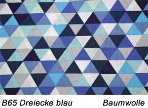 Baumwollstoff Dreiecke blau