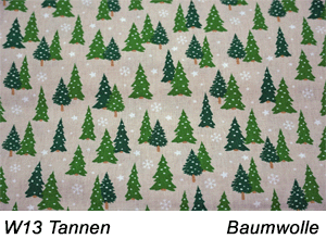 Baumwolle Weihnachten Tannen