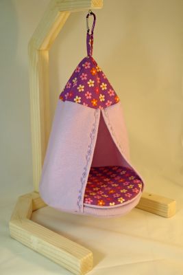 Schaukelzelt Blümchen lila 1