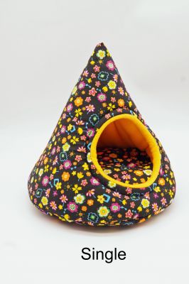 Kuscheltipi Blümchen auf schwarz 5