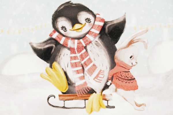 Urindichte Kuscheldecke Pinguin 2