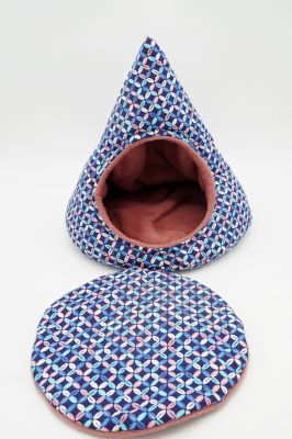 Kuscheltipi Retroblüten Blau 2