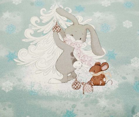 Preview: UUrindichte Kuscheldecke Winterhäschen 2