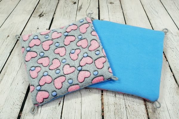 Flausch Hängematte Herzen Blau/Rosa 1