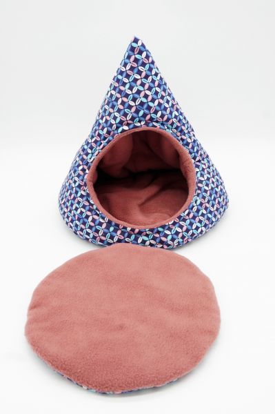Kuscheltipi Retroblüten Blau 5
